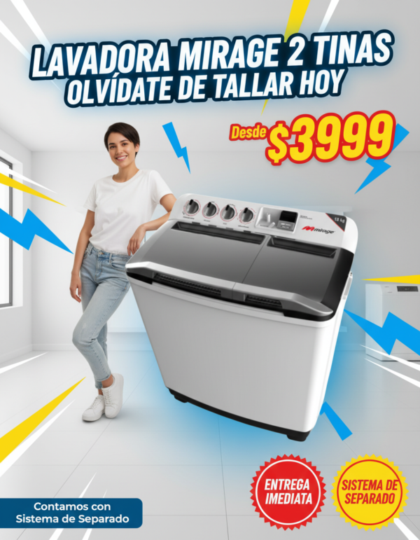 LAVADORA 22KG 2 TINAS SEMI AUTOMATICA