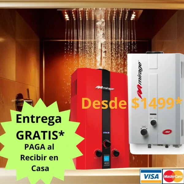 calentador de agua instantáneo Boiler de Paso 2 Servicios Gas Natural o Gas Lp