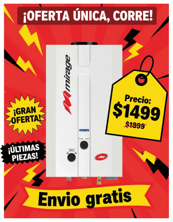 BOILER DE PASO 1 SERVICIO GAS NATURAL O GAS LP