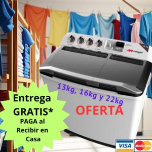 LAVADORA 22KG 2 TINAS SEMI AUTOMATICA